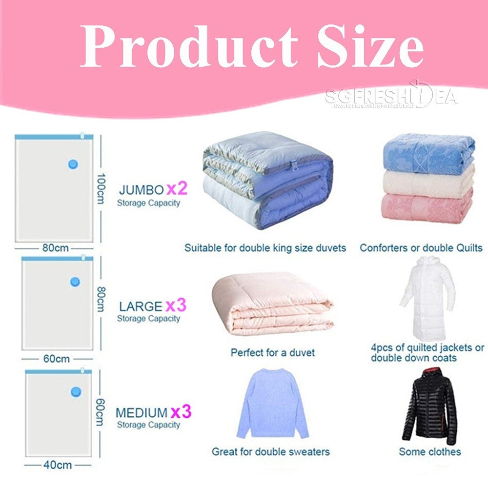 Vacuum Sealer Packing Bag Storage Compression For Clothes-Vacumn Vaccum Ziplock Travel