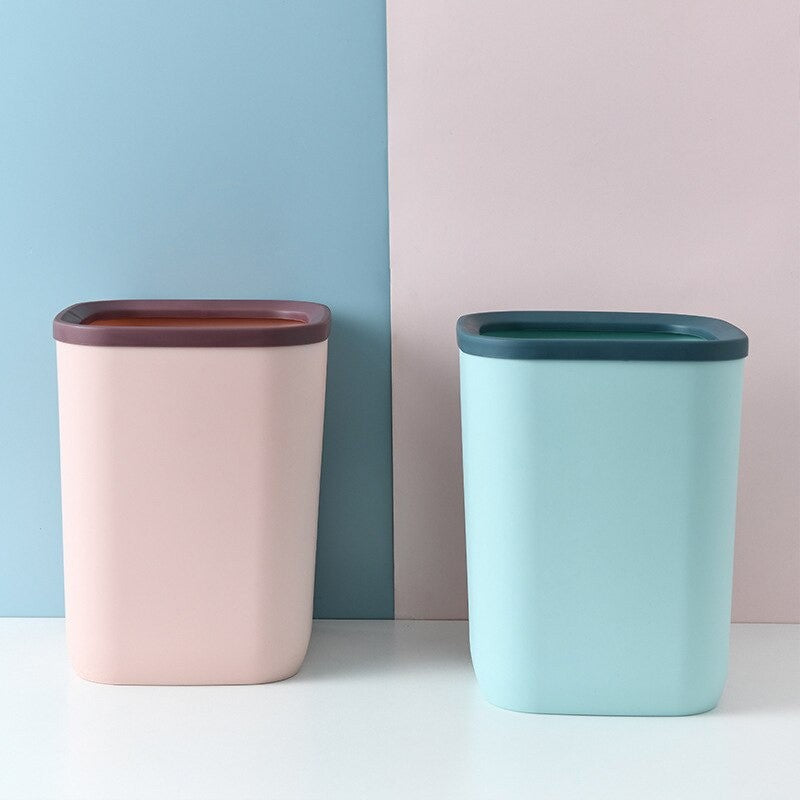 Portable Plastic Trash Can Garbage Bin