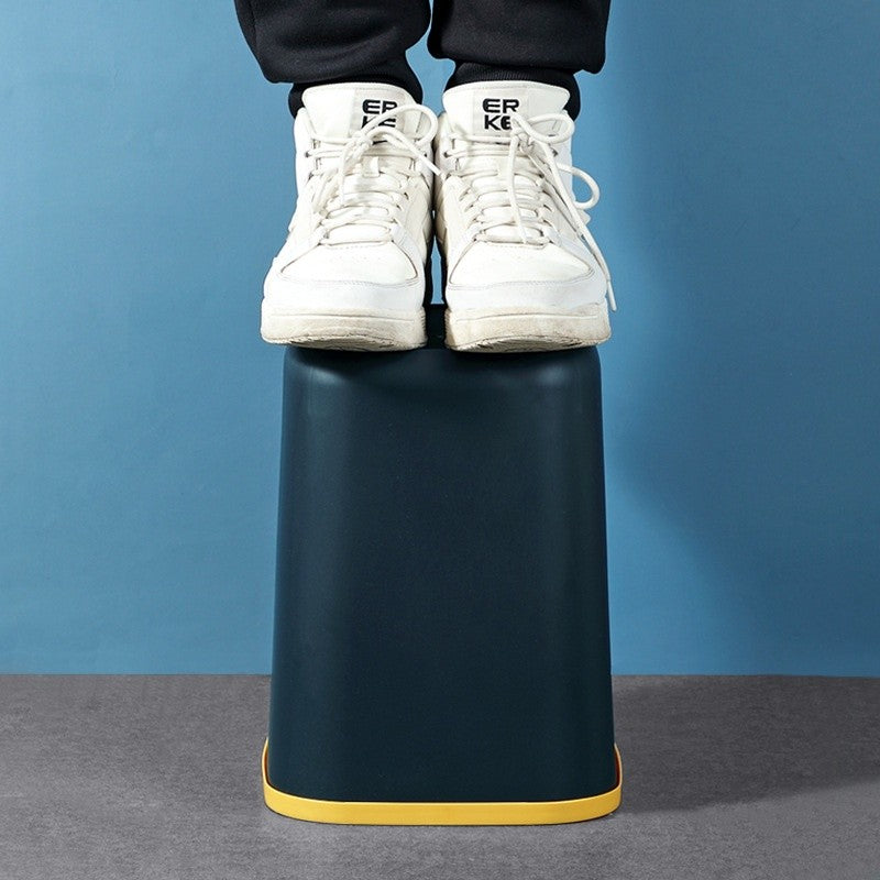 Portable Plastic Trash Can Garbage Bin