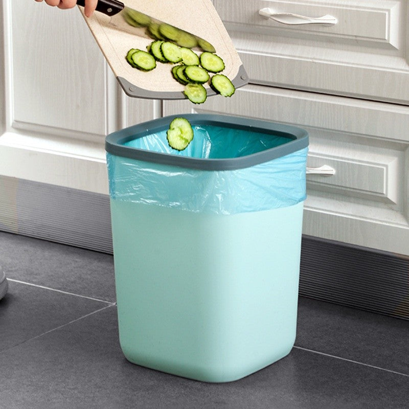 Portable Plastic Trash Can Garbage Bin