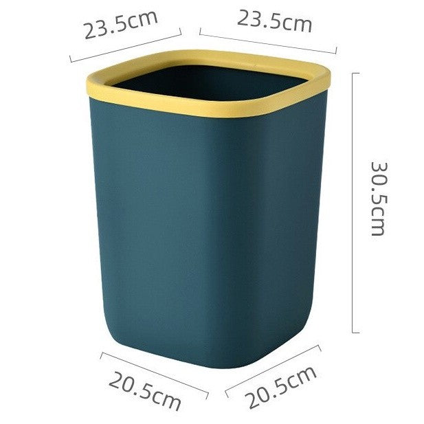 (HOME+) Portable Plastic Trash Can Garbage Bin