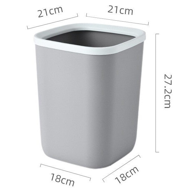 (HOME+) Portable Plastic Trash Can Garbage Bin