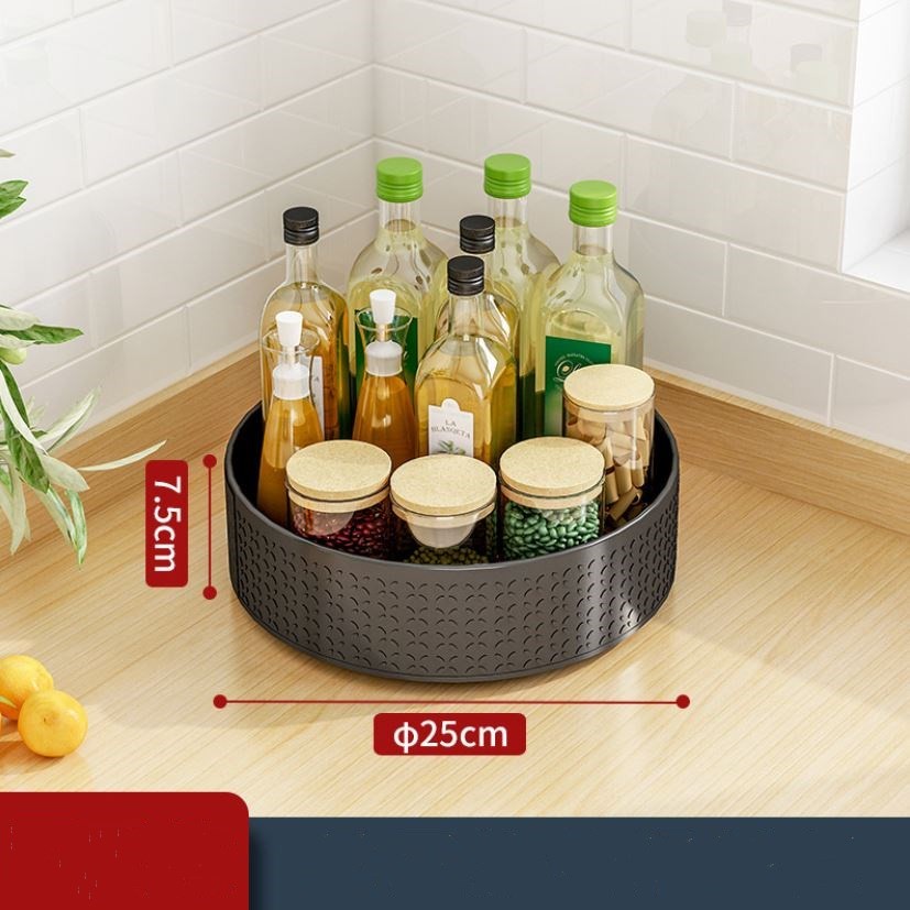 (HOME+) Local Kitchen 360 Rotating Tray Rack Lazy Susan Turntable For Kitchen Storage and Desk Storage