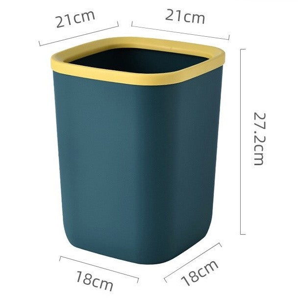 (HOME+) Portable Plastic Trash Can Garbage Bin