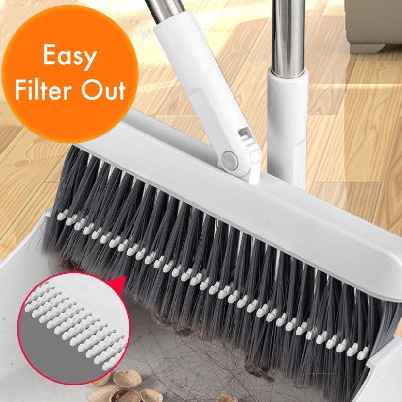 Rotatable Broom and Wind Proof Dust Pan with Broom Comb Broom Set