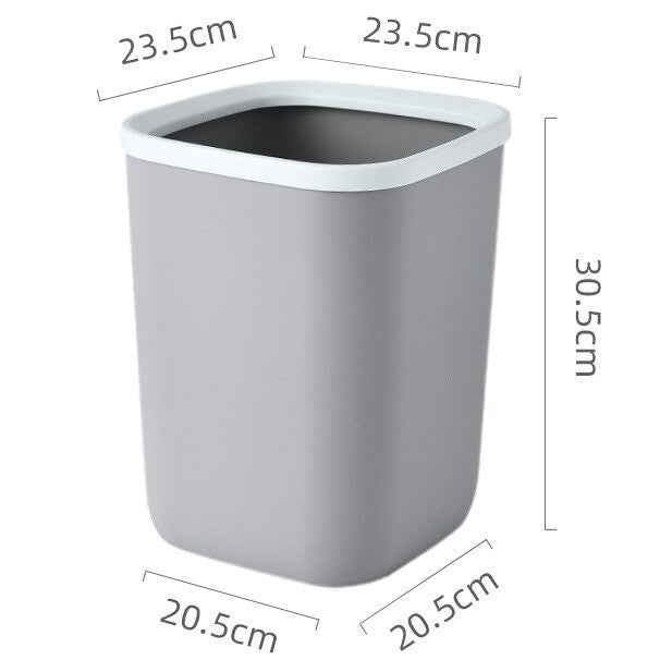 (HOME+) Portable Plastic Trash Can Garbage Bin