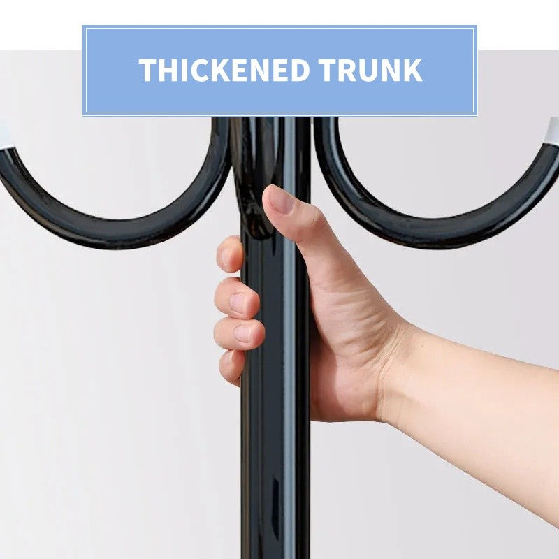 (HOME+) 12 Hooks Clothes Rack Hat and Coat & Garment Hanger Floor Standing Rack