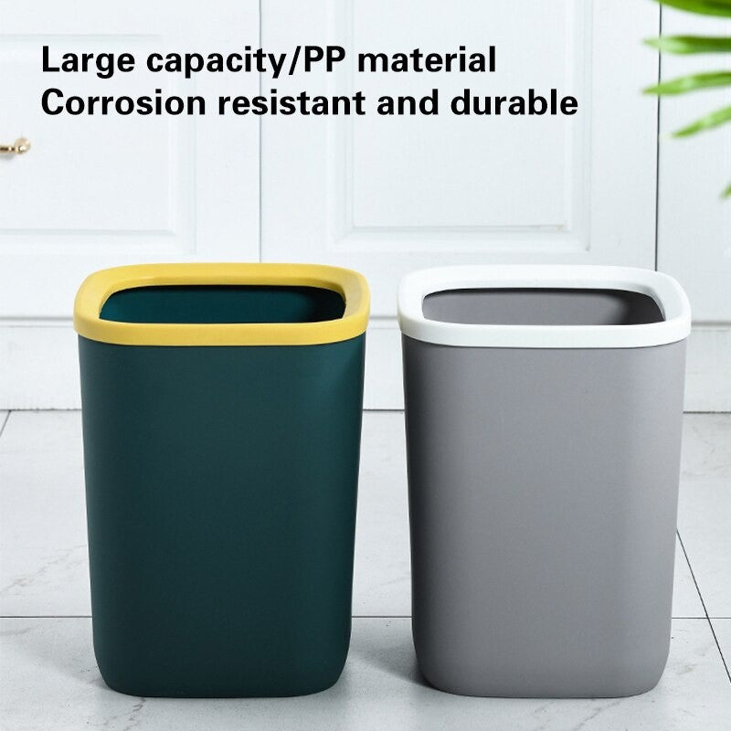 Portable Plastic Trash Can Garbage Bin