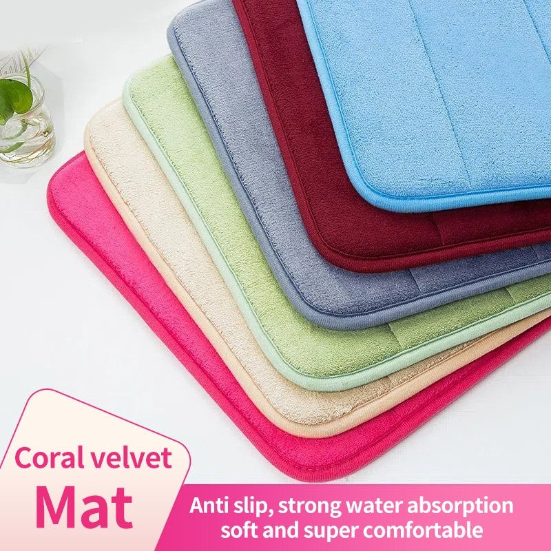 Abraca Dabra Solid Color home doormat Bathroom Non-slip Absorbent Soft Memory Foam Mat 40x60cm