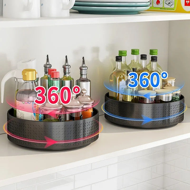 (HOME+) Local Kitchen 360 Rotating Tray Rack Lazy Susan Turntable For Kitchen Storage and Desk Storage