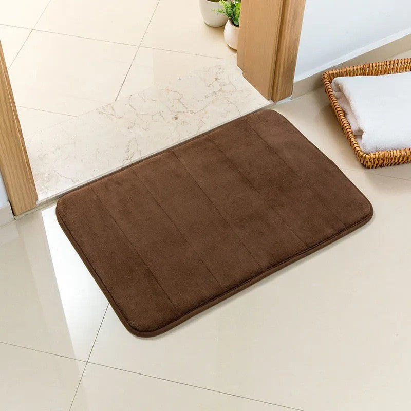 (HOME+) Abraca Dabra Solid Color home doormat Bathroom Non-slip Absorbent Soft Memory Foam Mat 40x60cm