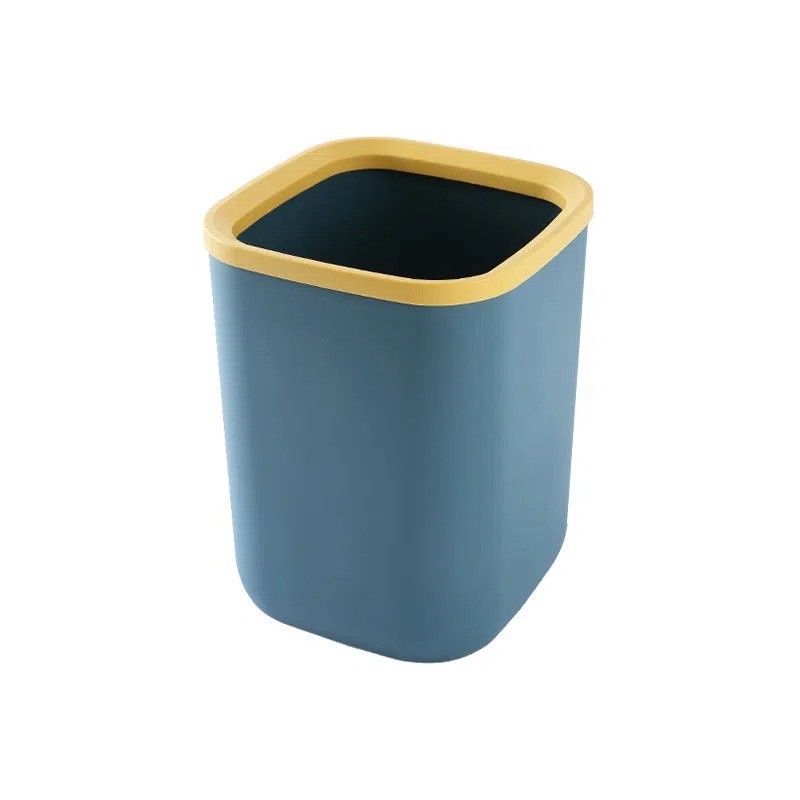 (HOME+) Portable Plastic Trash Can Garbage Bin