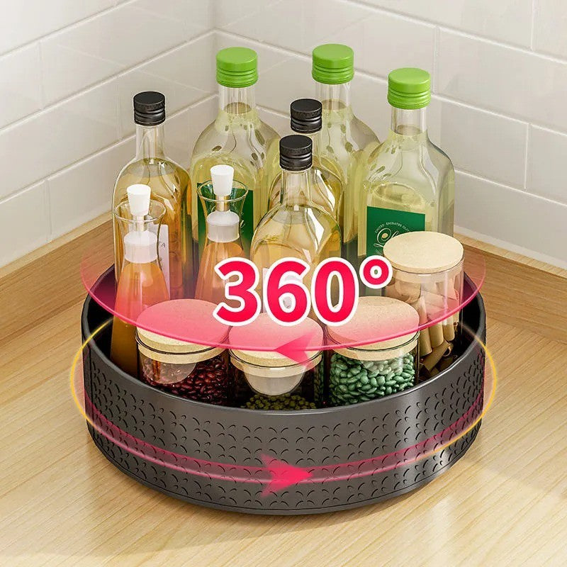 (HOME+) Local Kitchen 360 Rotating Tray Rack Lazy Susan Turntable For Kitchen Storage and Desk Storage