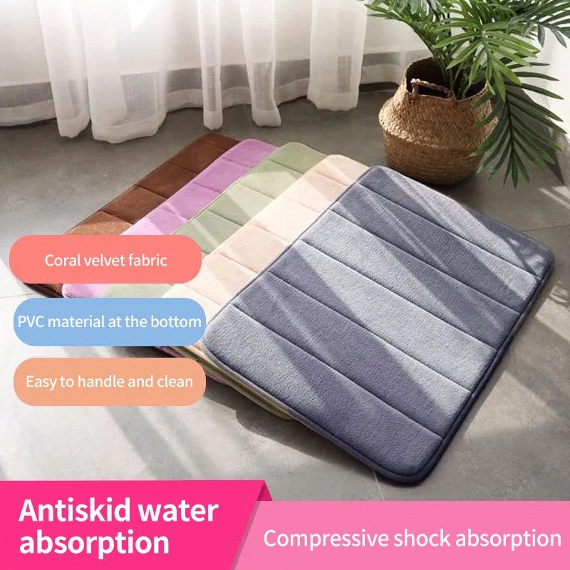 Abraca Dabra Solid Color home doormat Bathroom Non-slip Absorbent Soft Memory Foam Mat 40x60cm