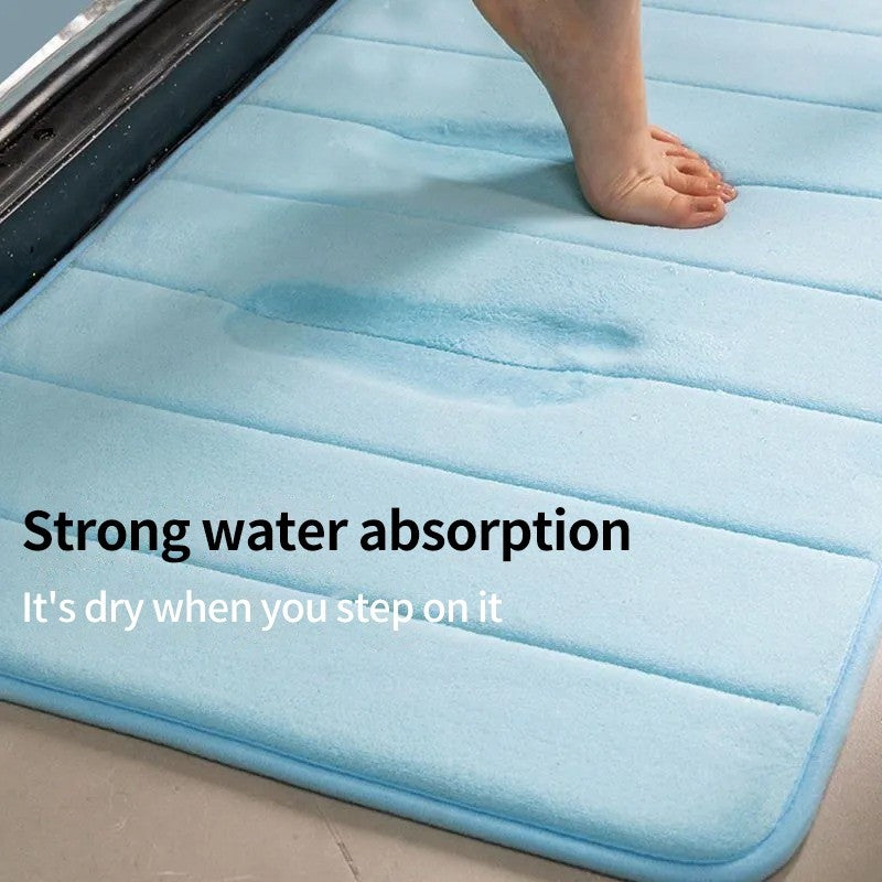 (HOME+) Abraca Dabra Solid Color home doormat Bathroom Non-slip Absorbent Soft Memory Foam Mat 40x60cm