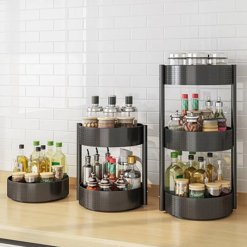 (HOME+) Local Kitchen 360 Rotating Tray Rack Lazy Susan Turntable For Kitchen Storage and Desk Storage
