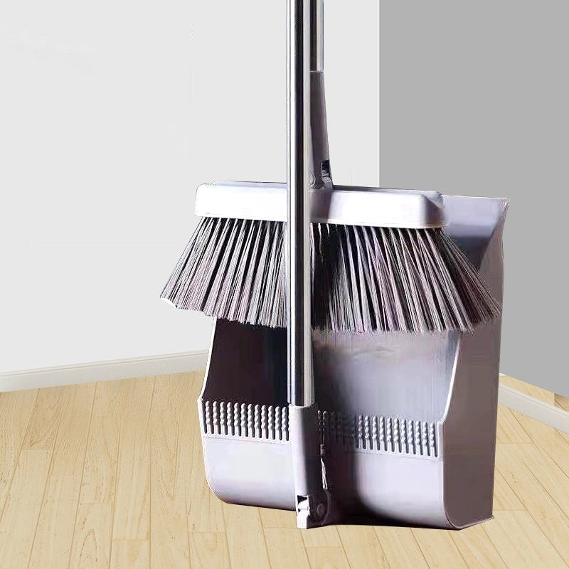 (HOME+) Rotatable Broom and Wind Proof Dust Pan with Broom Comb Broom Set