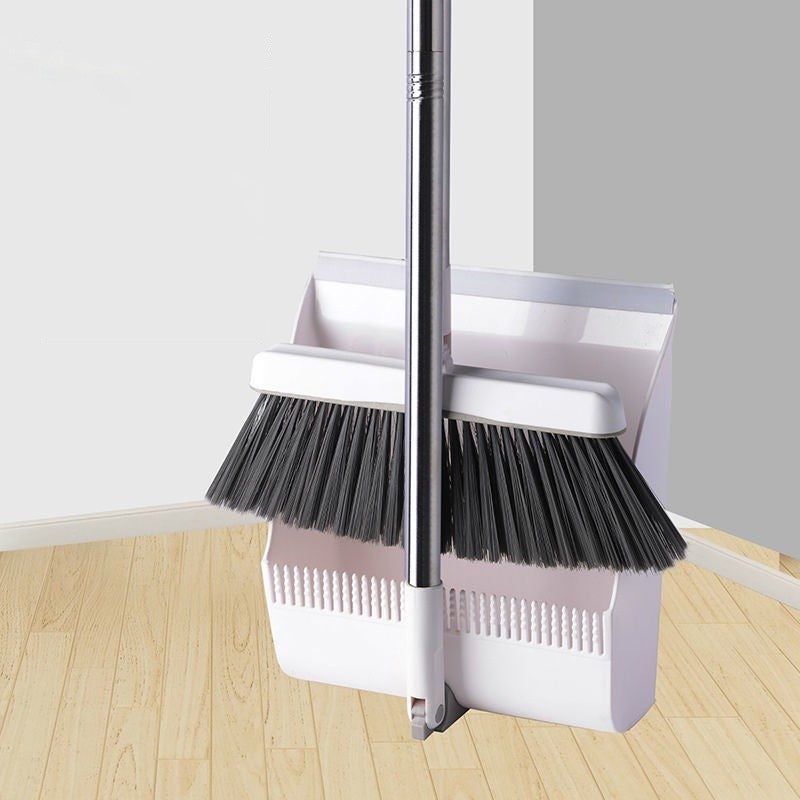 (HOME+) Rotatable Broom and Wind Proof Dust Pan with Broom Comb Broom Set