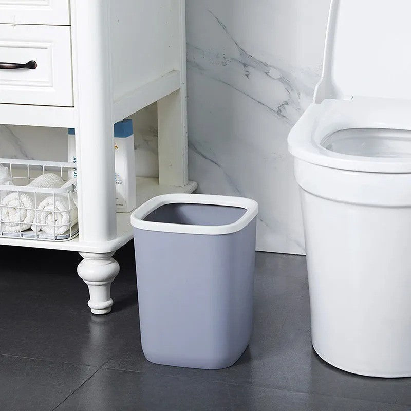(HOME+) Portable Plastic Trash Can Garbage Bin
