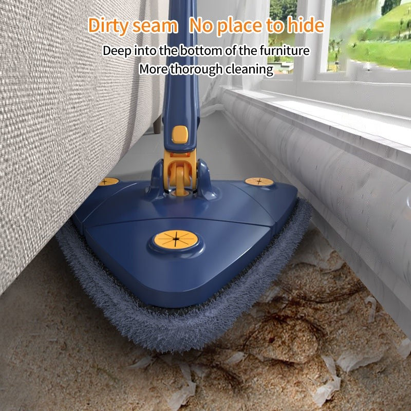 Triangular Mop 360° Rotatable Adjustable 130cm Self-extrusion Type Hands-free Easy Drainage Wiper Window Water Brush