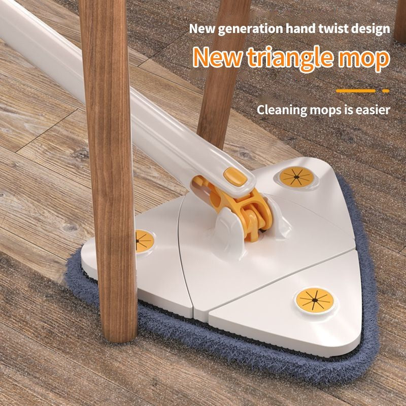 Triangular Mop 360° Rotatable Adjustable 130cm Self-extrusion Type Hands-free Easy Drainage Wiper Window Water Brush