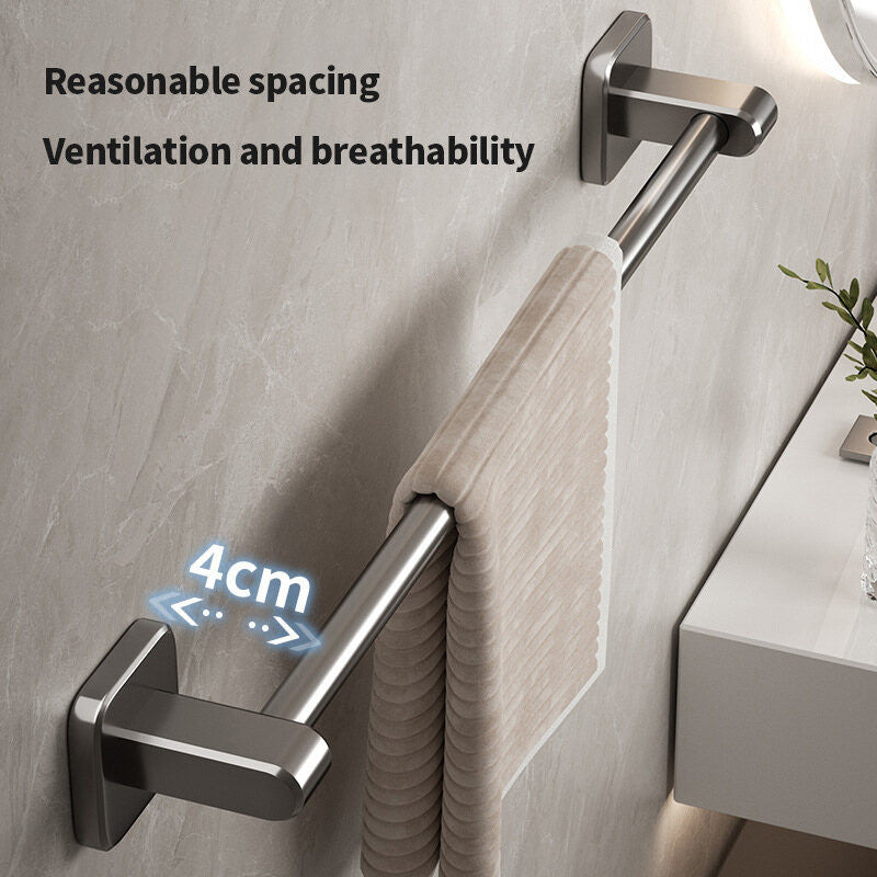 (HOME+) Towel Rack Non Perforated Wall Mounted Storage Rack