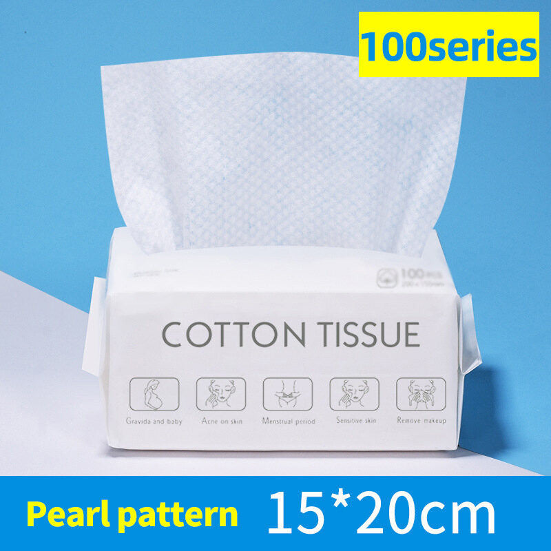 (HOME+) 100PCS Disposable Face Towel Cotton Soft Towel Wipe Face Towel