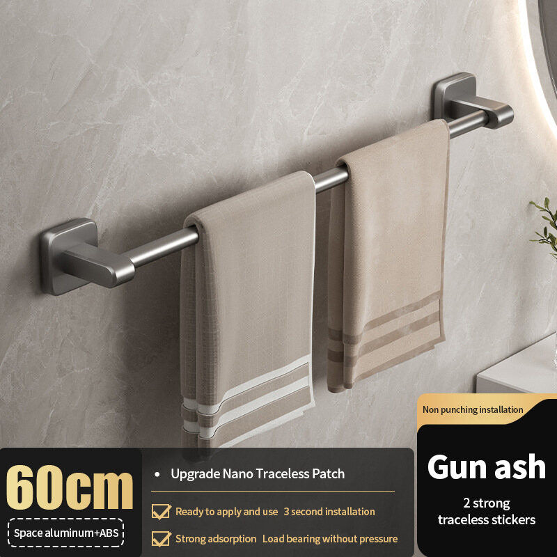 (HOME+) Towel Rack Non Perforated Wall Mounted Storage Rack