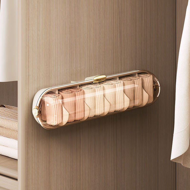 (HOME+) Light Luxury Home Transparent Bedroom Wardrobe Wall Hanging Storage Socks Storage Tool Underwear Storage Box