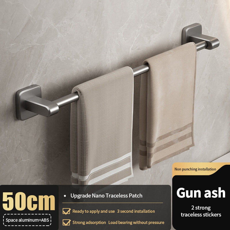 (HOME+) Towel Rack Non Perforated Wall Mounted Storage Rack