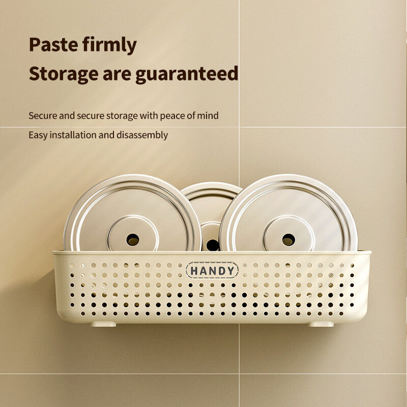 (HOME+) Kitchen Storage Rack Home Bathroom Non Perforated Wall Mounted Washbasin Drain Storage Rack