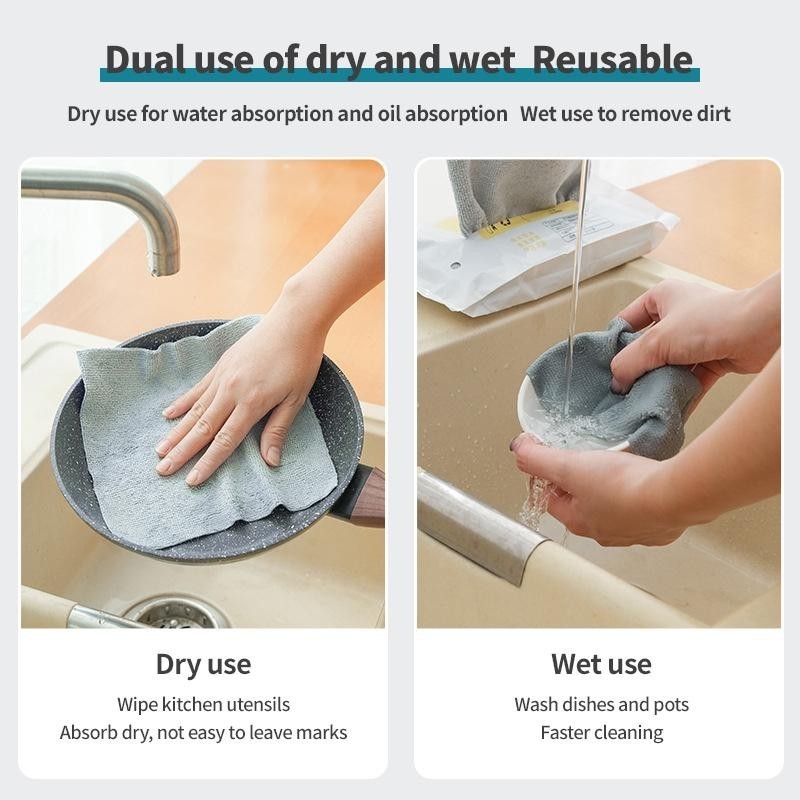 (HOME+) 20pcs Micro Fiber Cloth/ Kitchen Table Cloth/ Reusable Multipurpose Cleaning Towel/ Car Wash Cloth/ Disposable