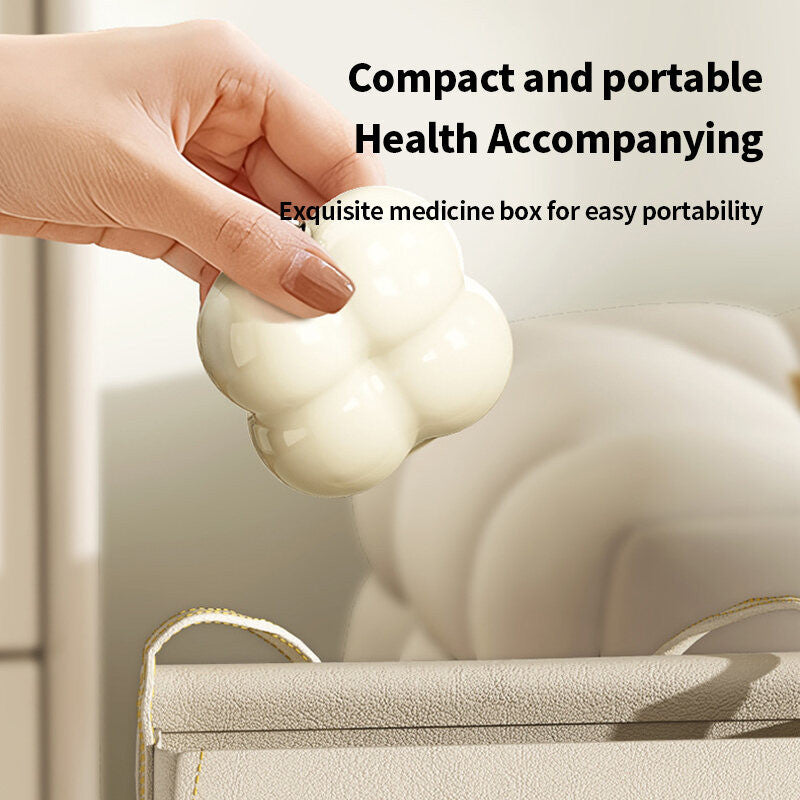 (HOME+) Mini Portable Medicine Box for Travel Multiple Compartments Packaged Pills Sealed Storage Box