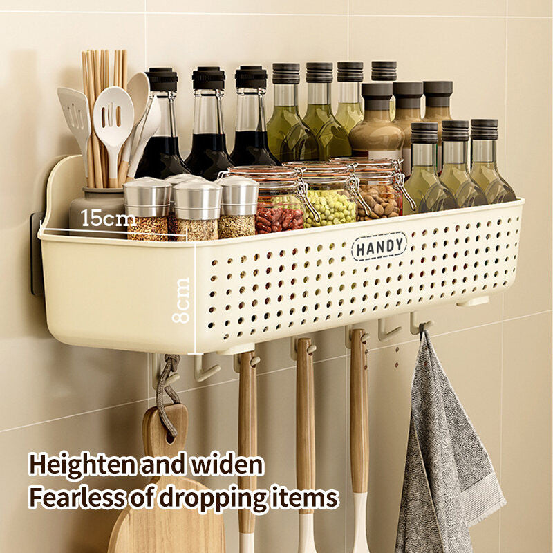 (HOME+) Kitchen Storage Rack Home Bathroom Non Perforated Wall Mounted Washbasin Drain Storage Rack