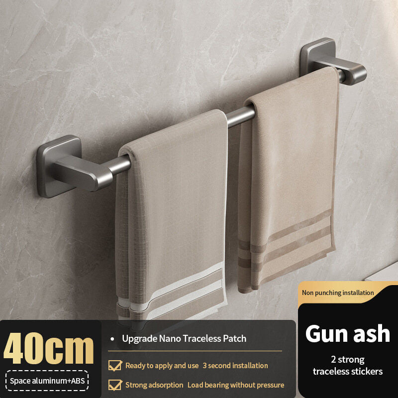 (HOME+) Towel Rack Non Perforated Wall Mounted Storage Rack