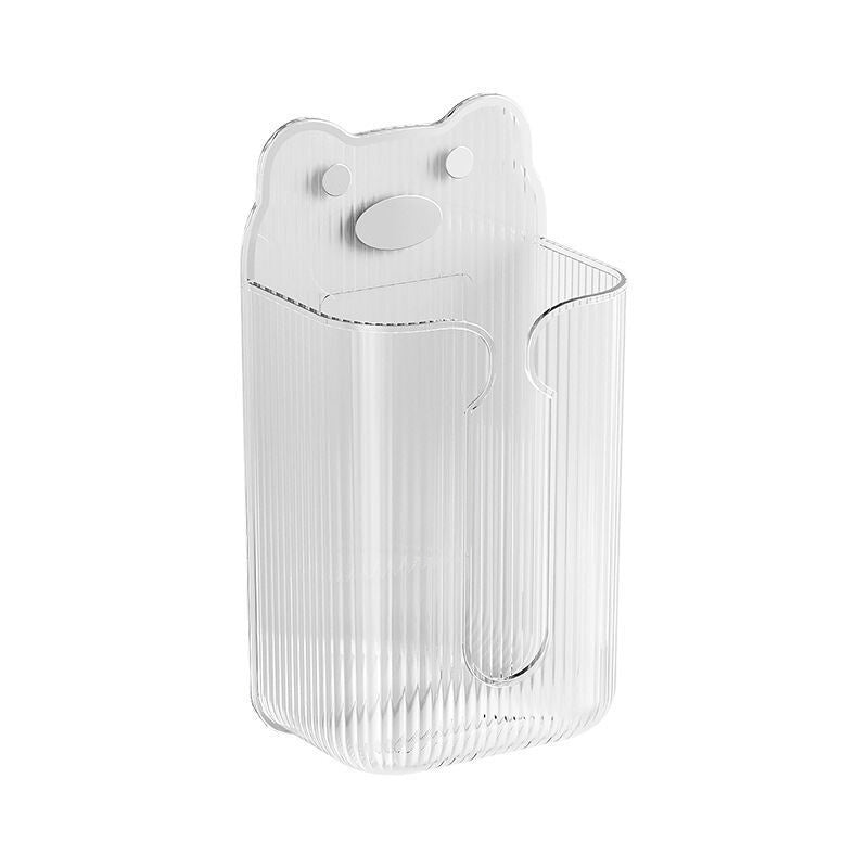 (HOME+) Bathroom Tissue Box Bathroom Washcloth Teddy Bear Storage Box Wall Mounted Kitchen Toilet Paper Drawer Box