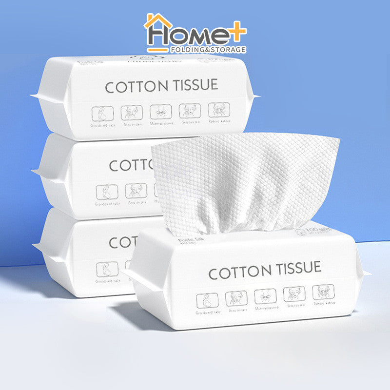 (HOME+) 100PCS Disposable Face Towel Cotton Soft Towel Wipe Face Towel