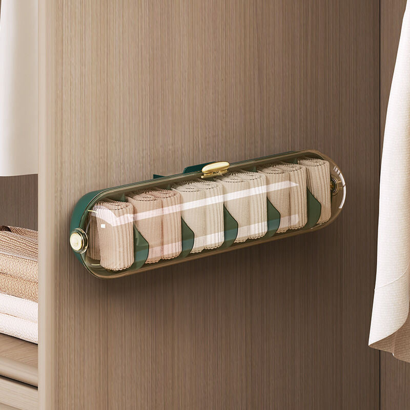 (HOME+) Light Luxury Home Transparent Bedroom Wardrobe Wall Hanging Storage Socks Storage Tool Underwear Storage Box