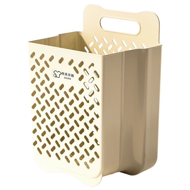 (HOME+) Wall Mounted Dirty Clothes Basket Household Folding Laundry Basket