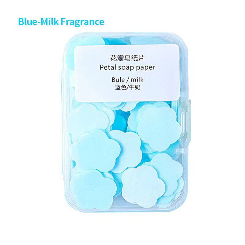 (HOME+) Portable Hand Sanitizer Disposable Travel Mini Petal Soap Tablets