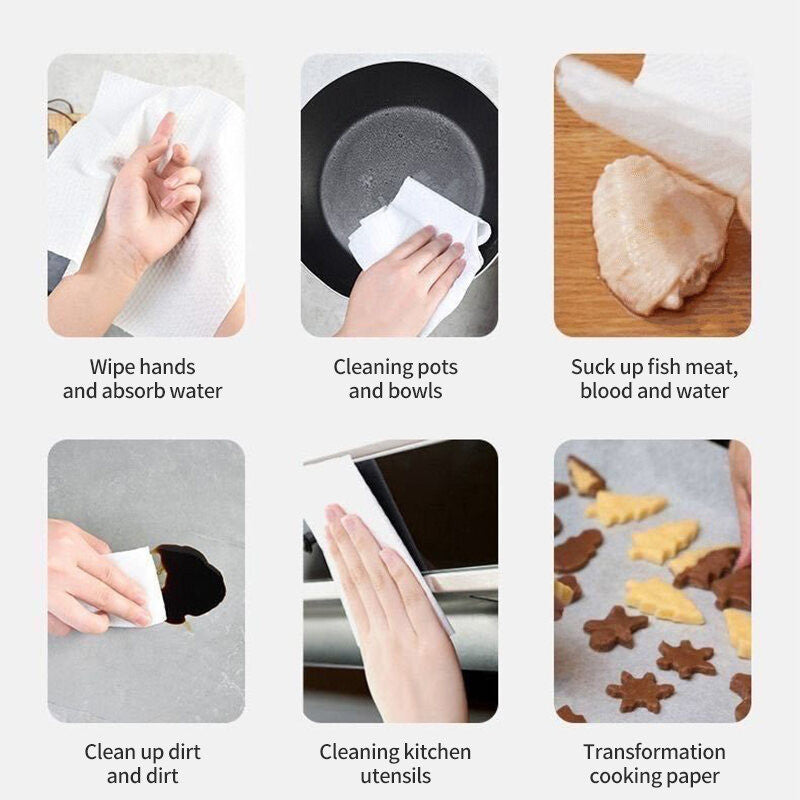 (HOME+) 50PCS Lazy Cloth Thickened Disposable Kitchen Dishwashing Cleaning Cloth