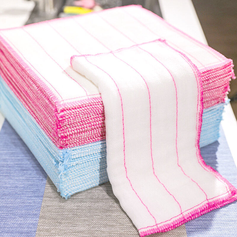 (HOME+) Cotton Yarn Dishwashing Cloth Kitchen Cloth Household Absorbent Non Greasy Pure Cotton Cloth