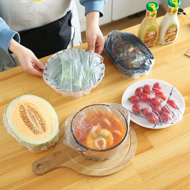 (HOME+) 100PCS Disposable Cling Film Cover for Food Preservation Film