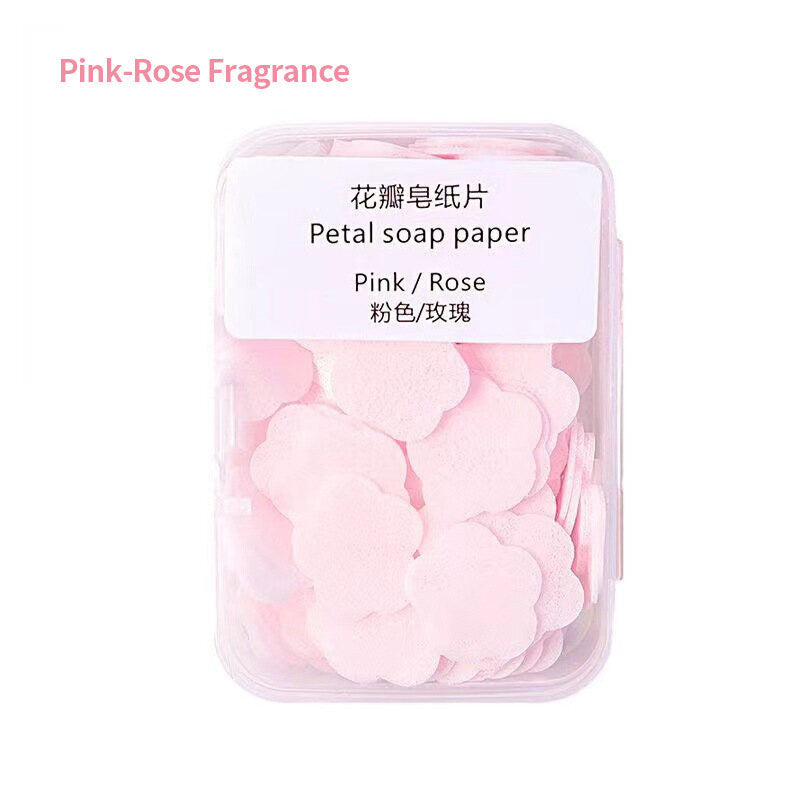 (HOME+) Portable Hand Sanitizer Disposable Travel Mini Petal Soap Tablets