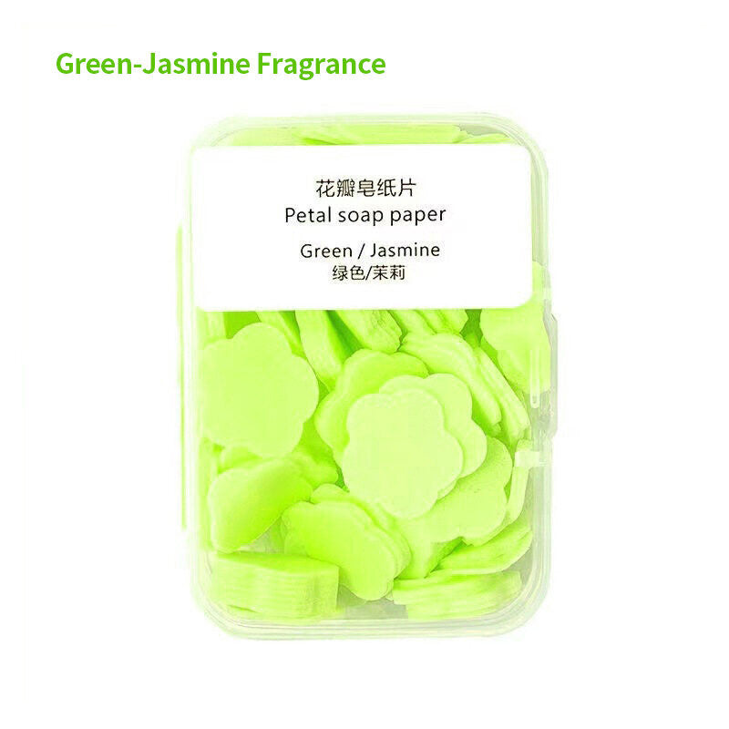 (HOME+) Portable Hand Sanitizer Disposable Travel Mini Petal Soap Tablets
