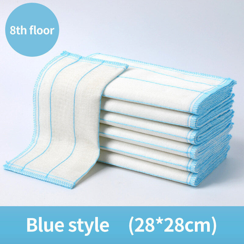 (HOME+) Cotton Yarn Dishwashing Cloth Kitchen Cloth Household Absorbent Non Greasy Pure Cotton Cloth