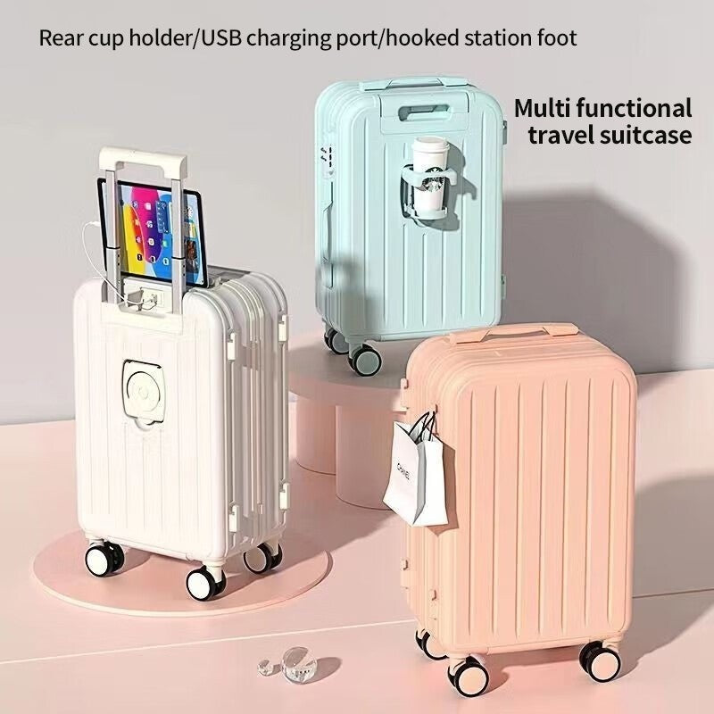 Multi Functional Luggage With Swivel Wheels for Travel Boarding