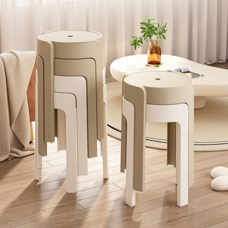 Nordic Plastic Stool Storage Can Stack High-end Dining Table Stools