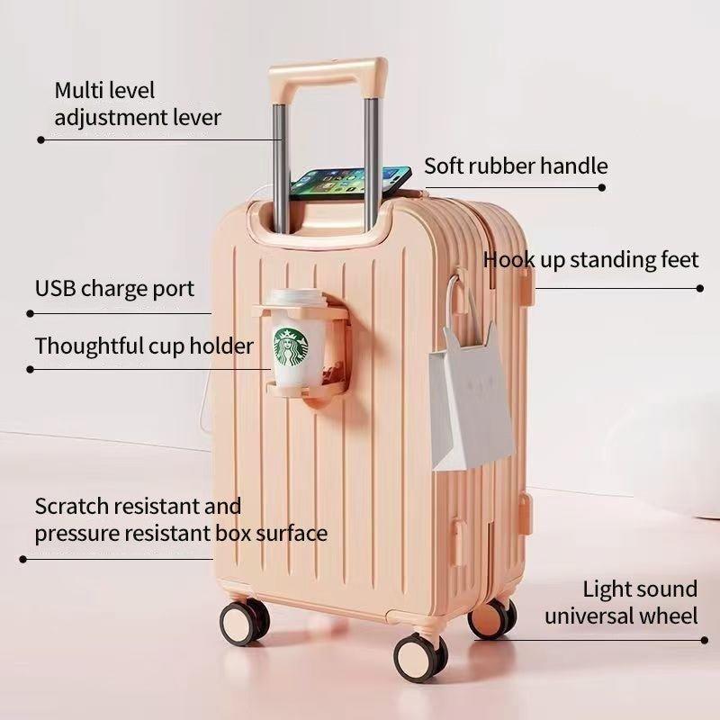 Multi Functional Luggage With Swivel Wheels for Travel Boarding