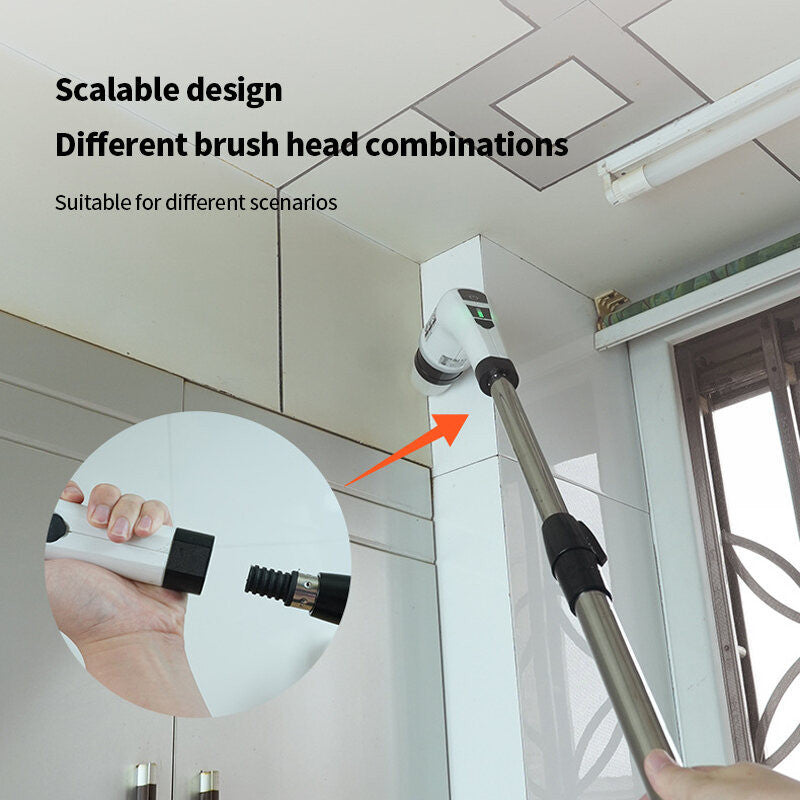 Wireless Electric Cleaning Brush 7-in-1 Long Handle Extendable Electric Mop Bathroom Kitchen Handheld Cleaning Brush